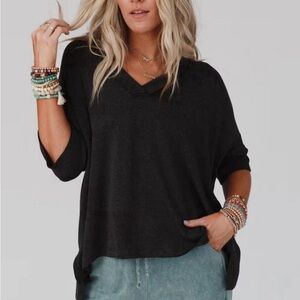 The Nest On The Go V Neck Ribbed Essential  New With Tags Size Small